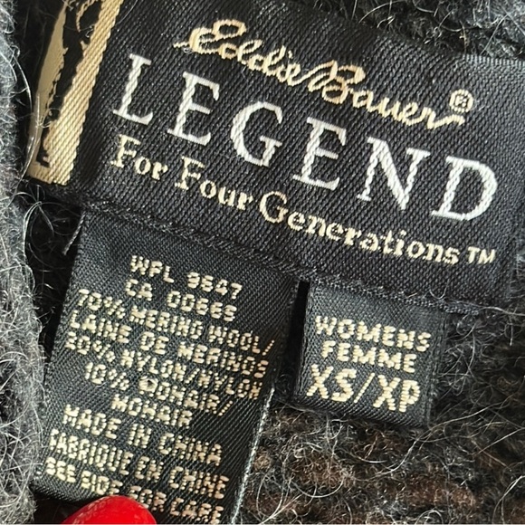 Eddie Bauer Nanaimo Handknit Brown Merino Wool Cozy Cardigan MOHAIR/MERINO - Picture 10 of 15